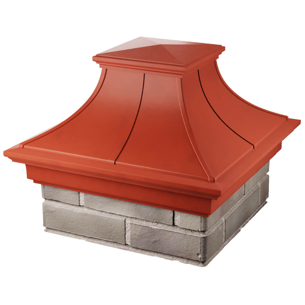 Колпак Zking Монблан Премиум Красный на столб 1.5х1.5 кирпича (385х385мм) в Муроме фото