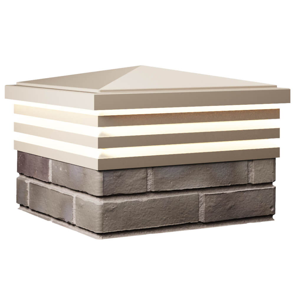 Колпак Zking Бона ХайТек Бежевый на столб 1.5х1.5 кирпича (385х385мм) с подсветкой в Муроме фото