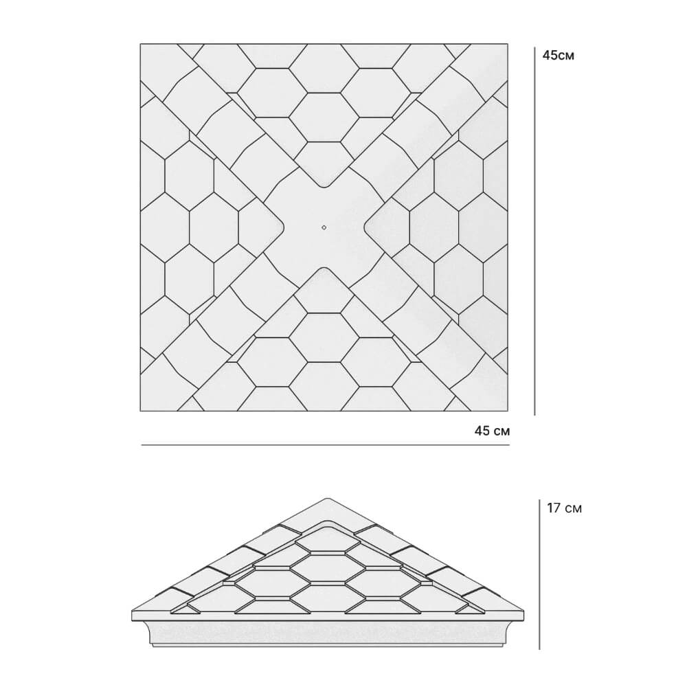Колпак Zking Эверест Серый на столб 1.5х1.5 кирпича (390х390мм) в Муроме фото