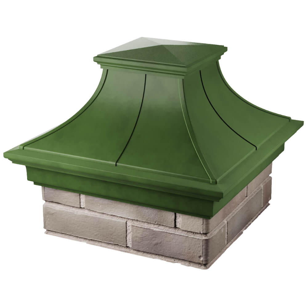 Колпак Zking Монблан Премиум Зеленый на столб 1.5х1.5 кирпича (385х385мм) в Муроме фото