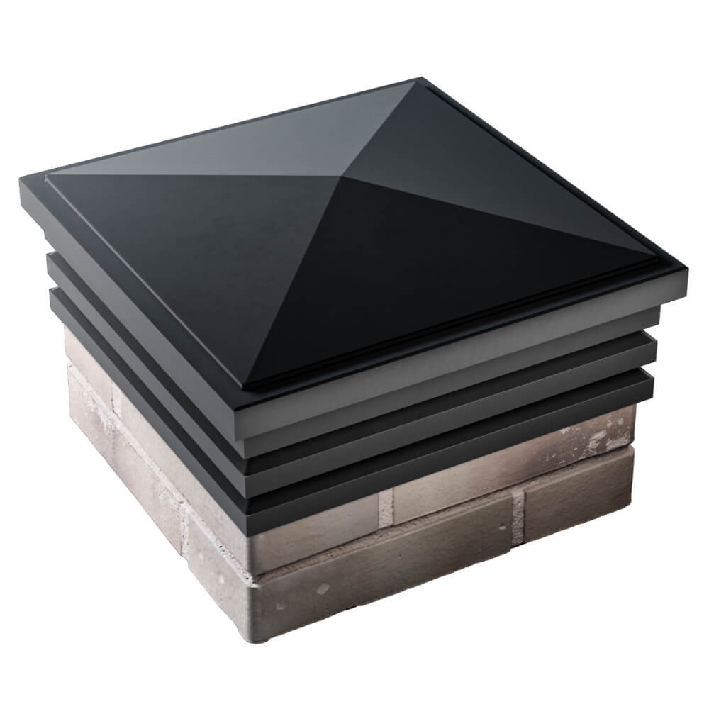 Колпак Zking Бона ХайТек Черный на столб 1.5х1.5 кирпича (385х385мм) в Муроме фото