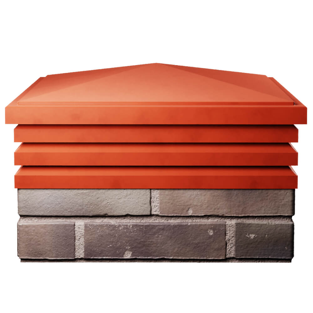 Колпак Zking Бона ХайТек Красный на столб 2х2 кирпича (513х513мм) Муром фото