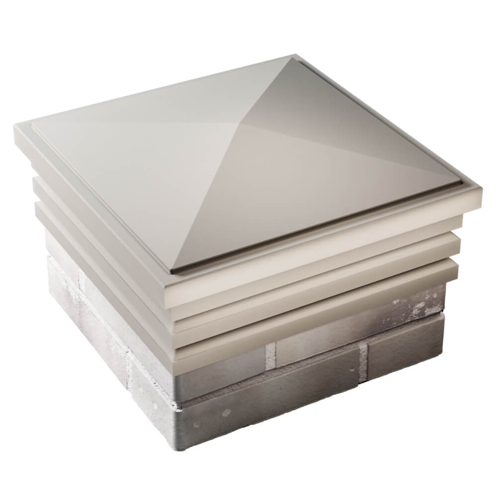 Колпак Zking Бона ХайТек Бежевый на столб 1.5х1.5 кирпича (385х385мм) в Муроме фото