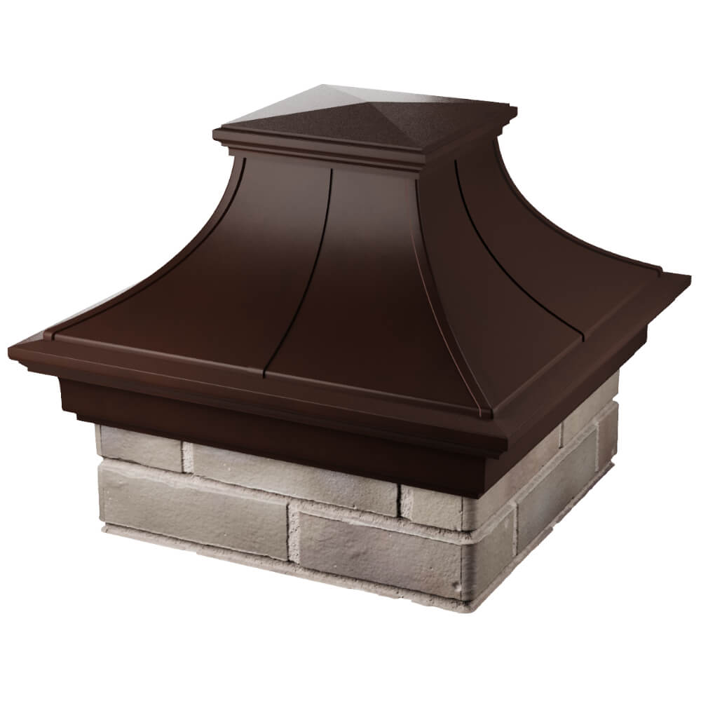 Колпак Zking Монблан Премиум Коричневый на столб 1.5х1.5 кирпича (385х385мм) в Муроме фото