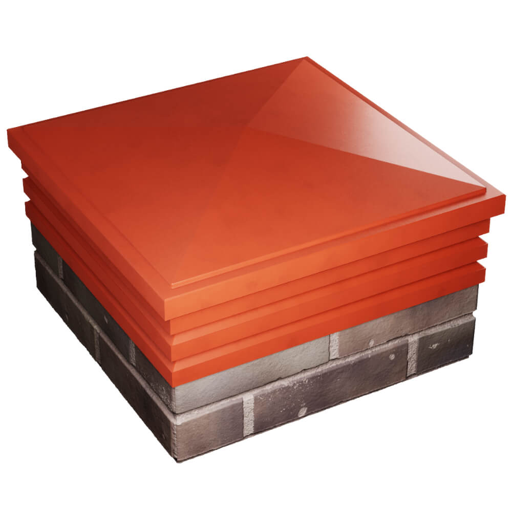 Колпак Zking Бона ХайТек Красный на столб 2х2 кирпича (513х513мм) в Муроме фото