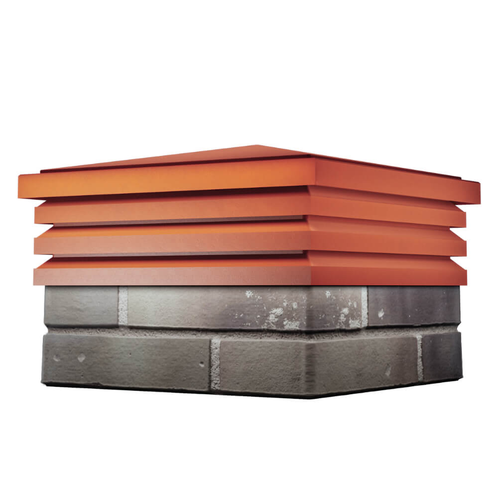 Колпак Zking Бона ХайТек Красный на столб 1.5х1.5 кирпича (385х385мм) в Муроме фото