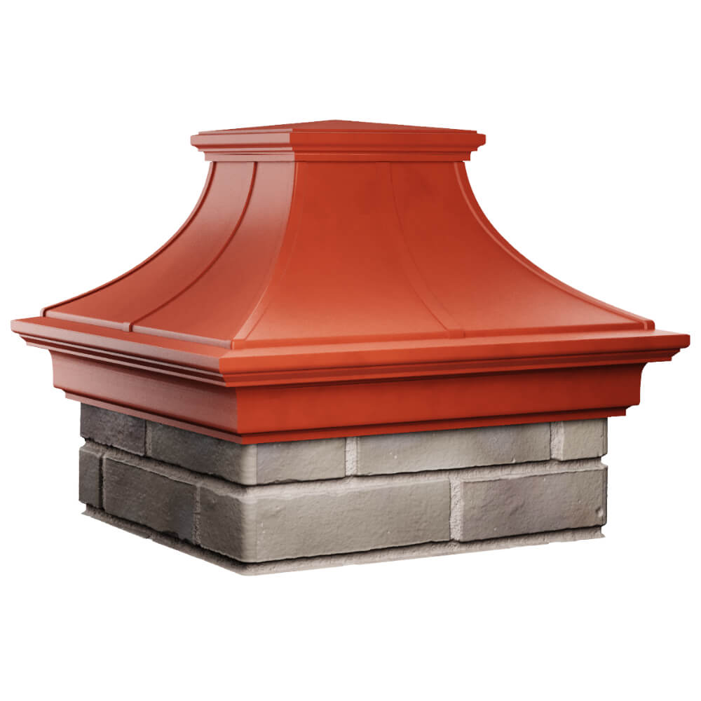 Колпак Zking Монблан Премиум Красный на столб 1.5х1.5 кирпича (385х385мм) в Муроме фото