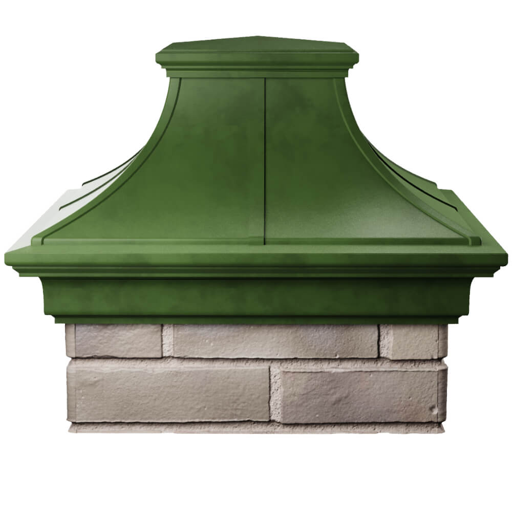 Колпак Zking Монблан Премиум Зеленый на столб 1.5х1.5 кирпича (385х385мм) Муром фото