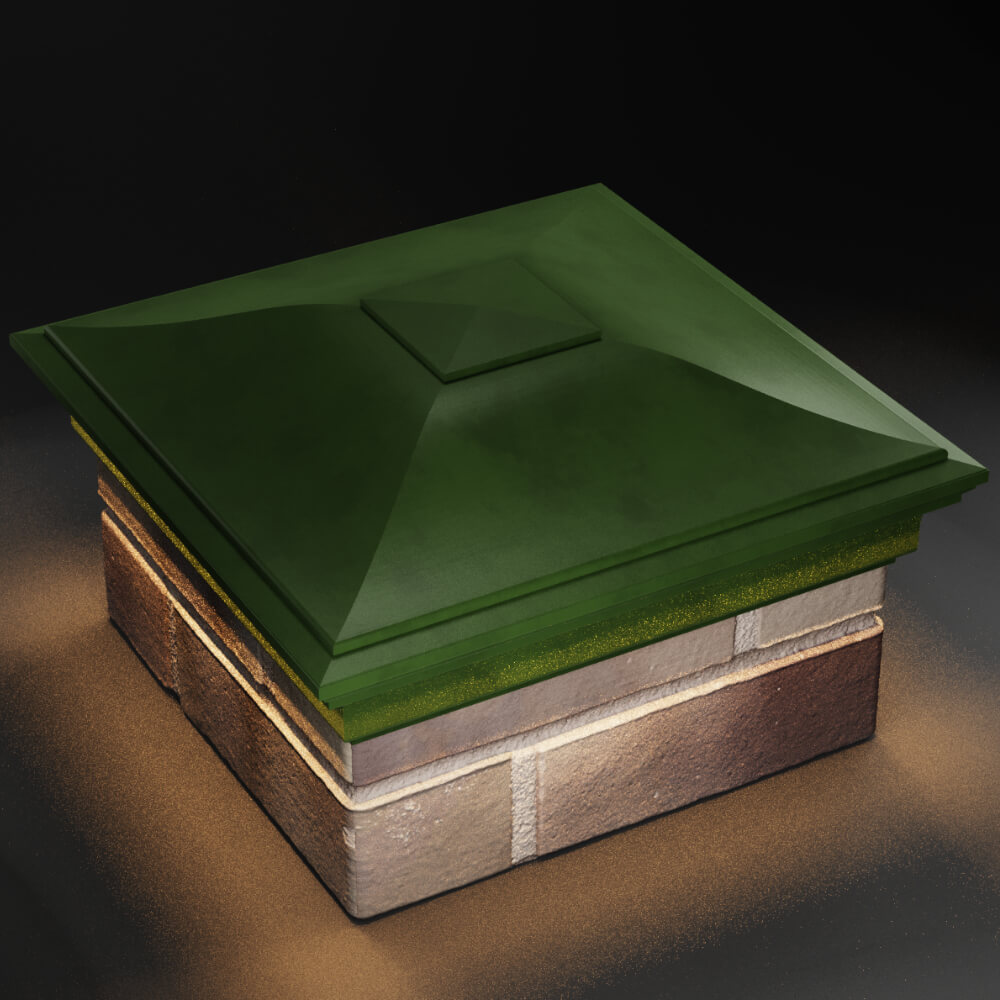 Колпак Zking Монблан Зеленый на столб 1.5х1.5 кирпича (385х385мм) с подсветкой в Муроме фото