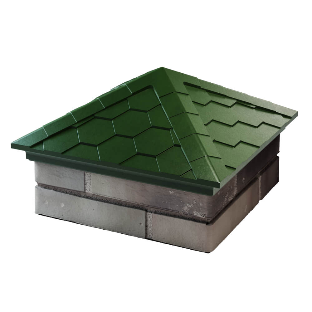 Колпак Zking Эверест Зеленый на столб 1.5х1.5 кирпича (390х390мм) в Муроме фото