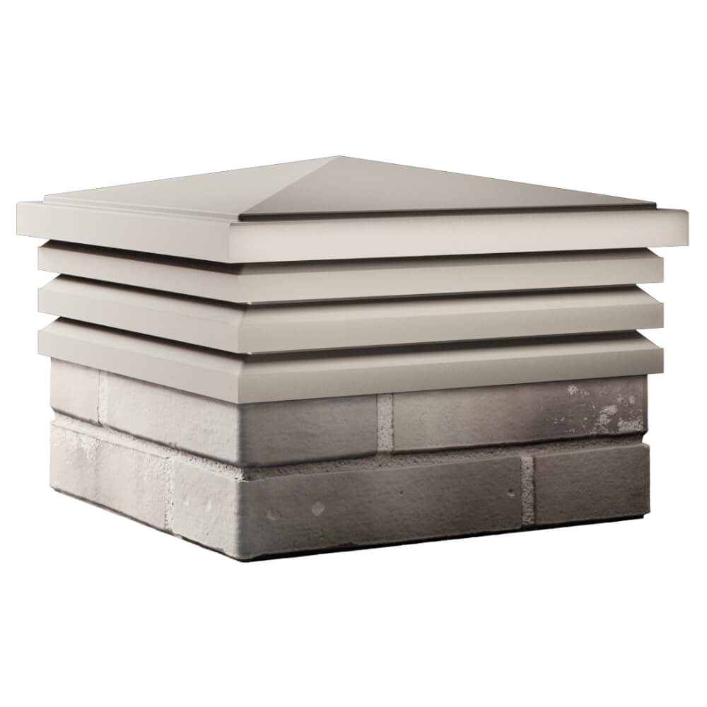 Колпак Zking Бона ХайТек Бежевый на столб 1.5х1.5 кирпича (385х385мм) в Муроме фото