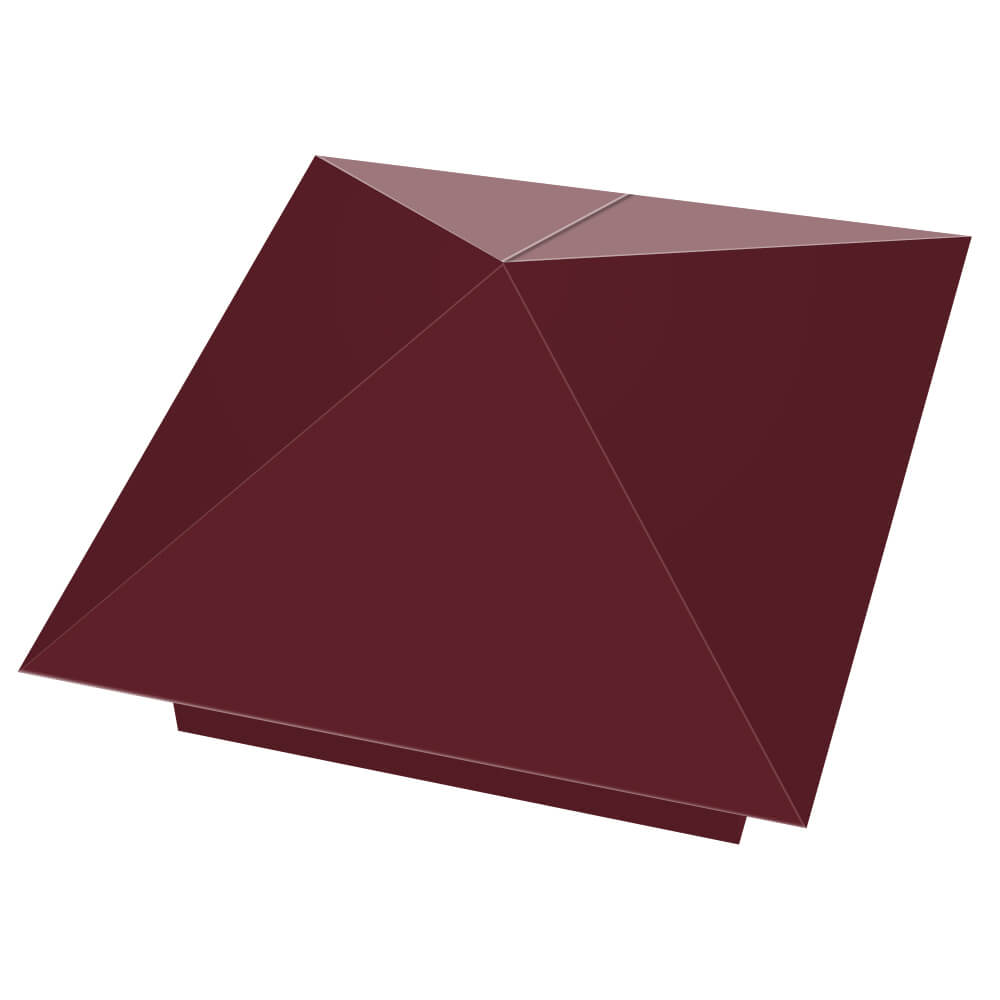 Колпак металлический 390х390мм RAL3005 Красное Вино заборный Муром фото