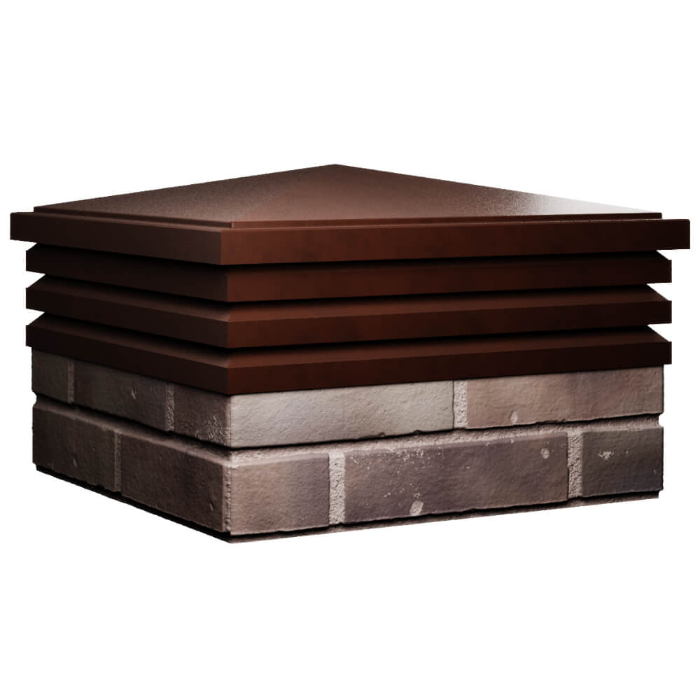 Колпак Zking Бона ХайТек Коричневый на столб 2х2 кирпича (513х513мм) в Муроме фото