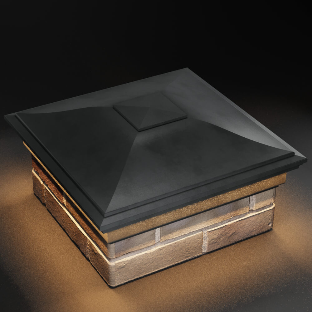 Колпак Zking Монблан Серый на столб 1.5х1.5 кирпича (385х385мм) с подсветкой в Муроме фото