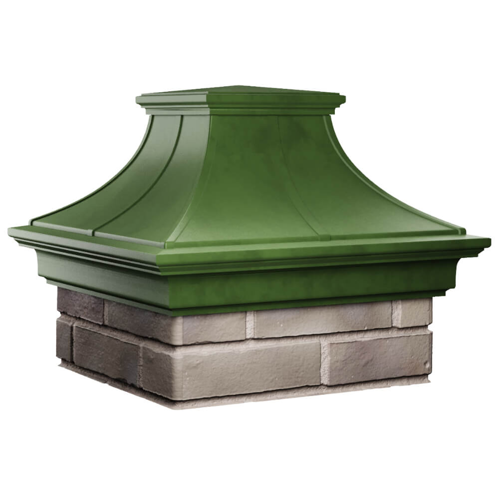 Колпак Zking Монблан Премиум Зеленый на столб 1.5х1.5 кирпича (385х385мм) в Муроме фото