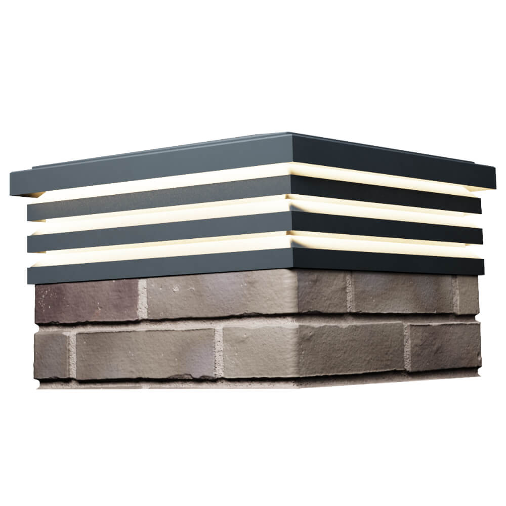 Колпак Zking Бона ХайТек Серый на столб 1.5х1.5 кирпича (385х385мм) с подсветкой в Муроме фото