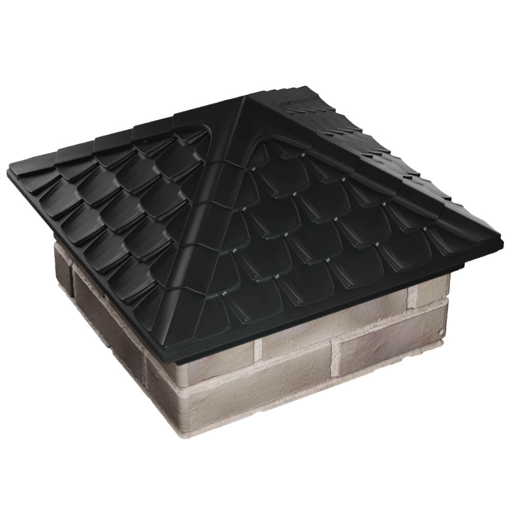 Колпак Zking Эльбрус Черный на столб 1.5х1.5 кирпича (385х385мм) в Муроме фото