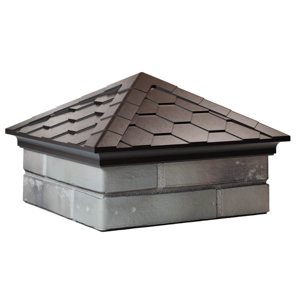 Колпак Zking Эверест Коричневый на столб 1.5х1.5 кирпича (390х390мм) в Муроме фото