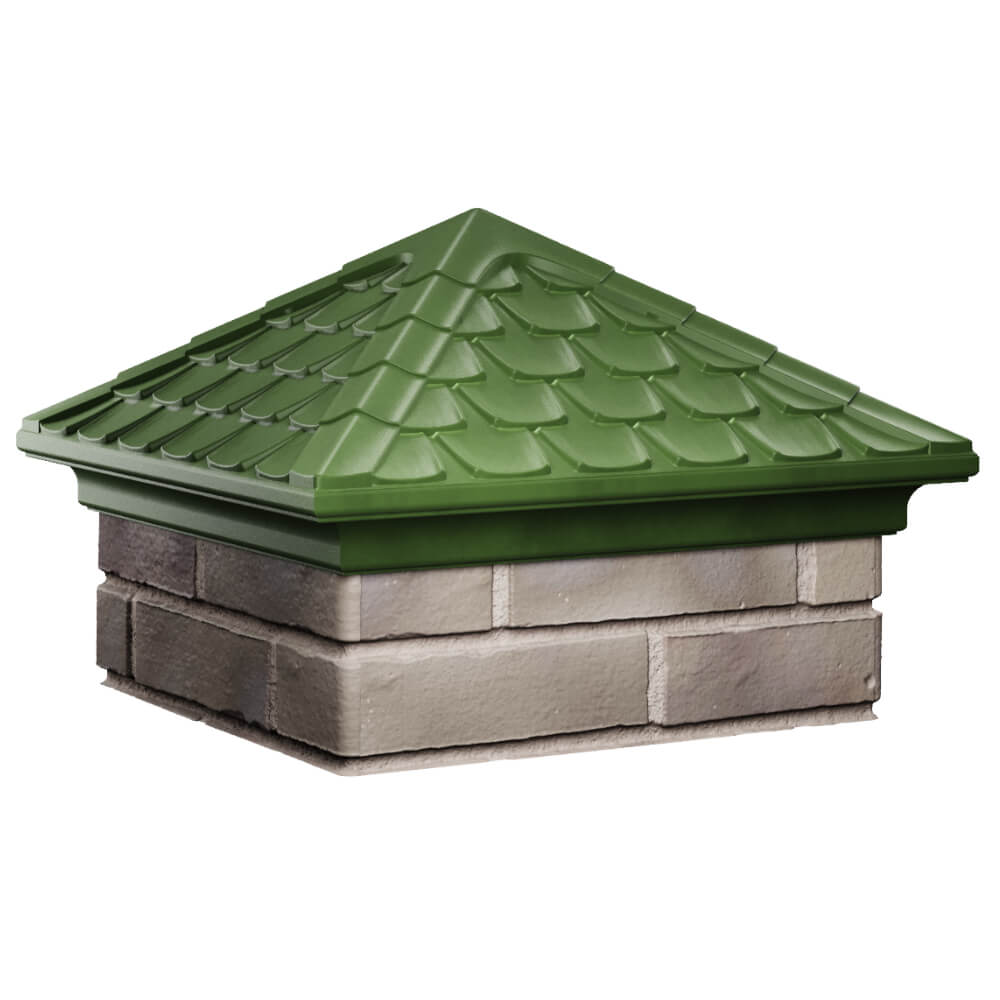 Колпак Zking Эльбрус Зеленый на столб 1.5х1.5 кирпича (385х385мм) в Муроме фото