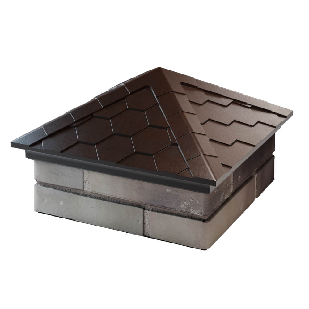 Колпак Zking Эверест Коричневый на столб 1.5х1.5 кирпича (390х390мм) в Муроме фото