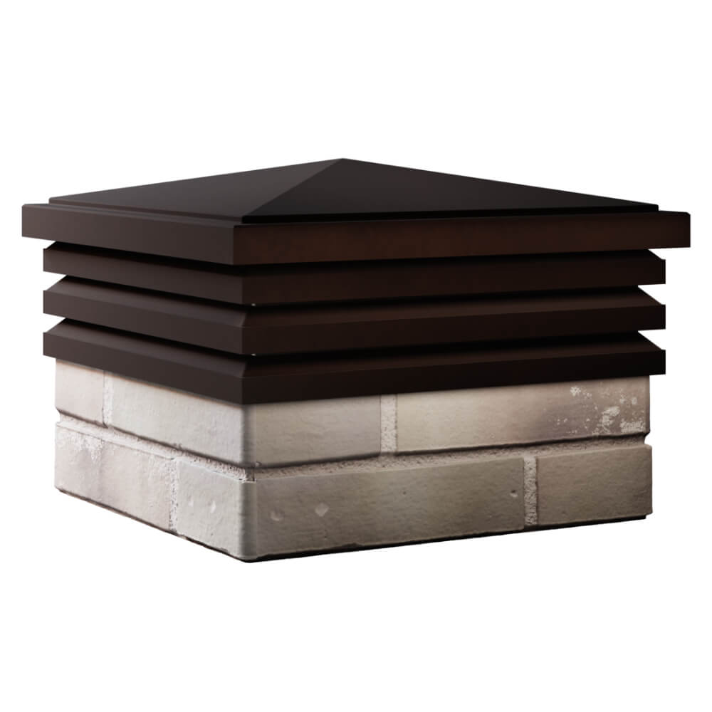 Колпак Zking Бона ХайТек Коричневый на столб 1.5х1.5 кирпича (385х385мм) в Муроме фото