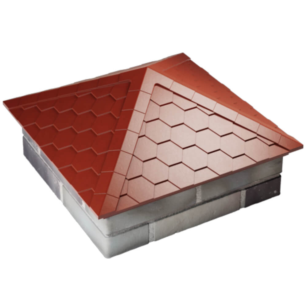 Колпак Zking Эверест Красный на столб 2х2 кирпича (535х535мм) Муром фото